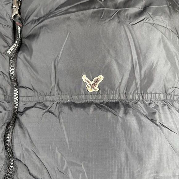 American Eagle Outfitters Puffer Vest Men's Large Black Down Filled Full Zip - Picture 2 of 6